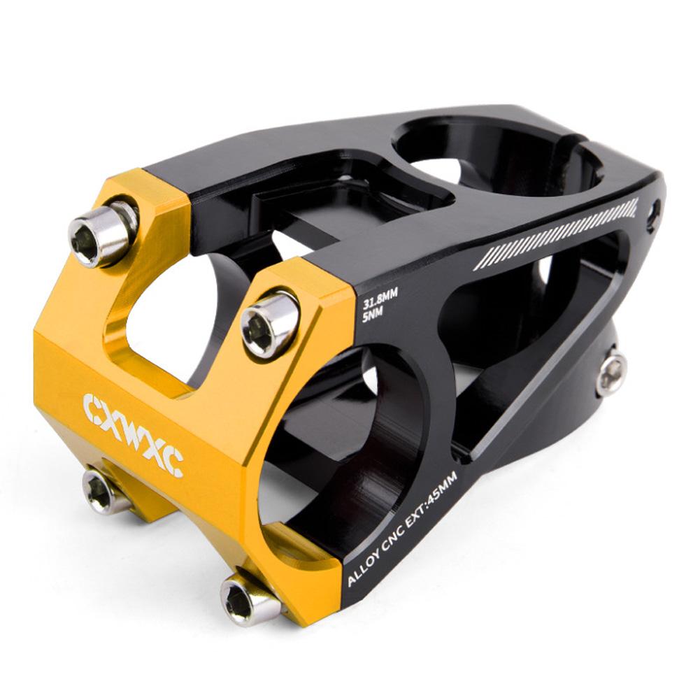 

45mm Ultralight Bicycle Stem Shock Absorption Hollow Aluminum Alloy Handlebar Riser Cycling Bicycle Parts black gold #1