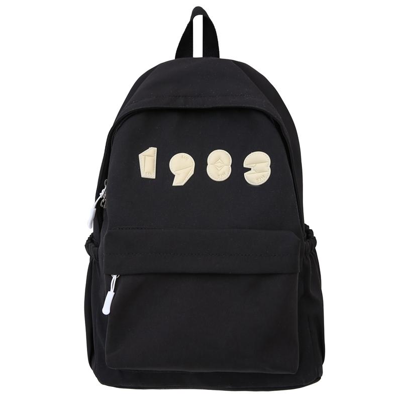 

Студенческий школьный женский однотонный рюкзак, рюкзак для кампуса чёрный