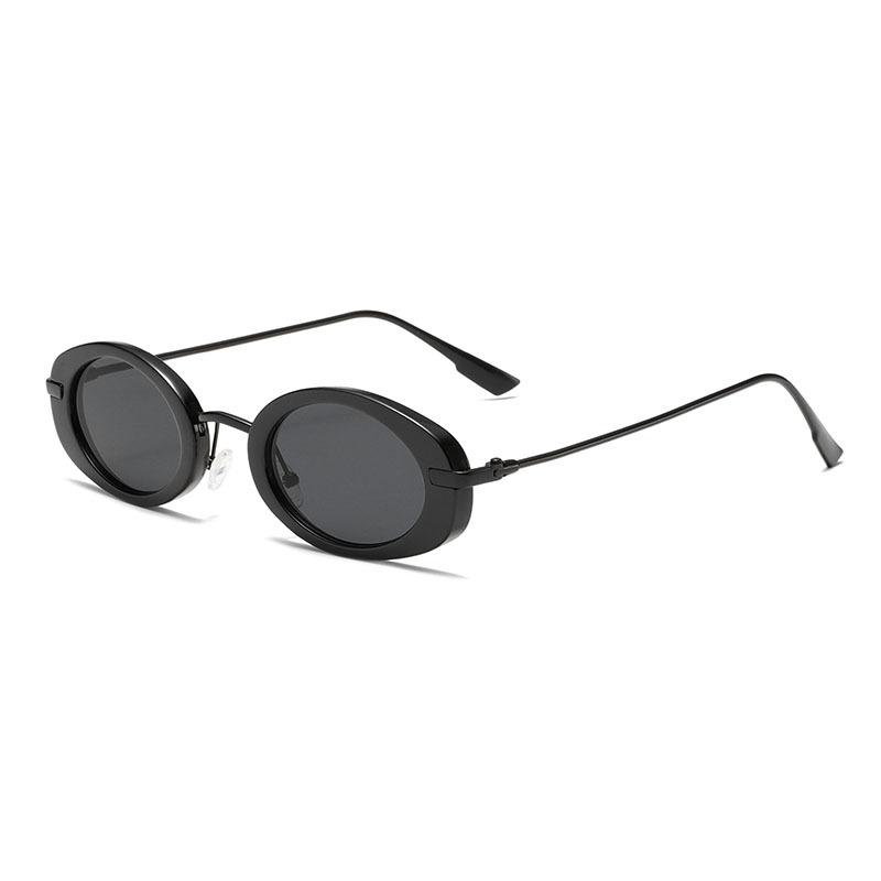 Retro  Oval Frame Sunglasses For Women Summer Sun Protection Fashionable Outdoor Street Photography Beach Vacation Sunglasses