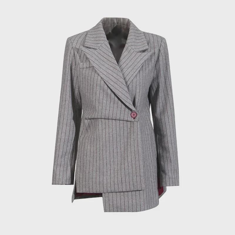 Spring 2025 Women's Retro Striped Stitching Suit Jacket