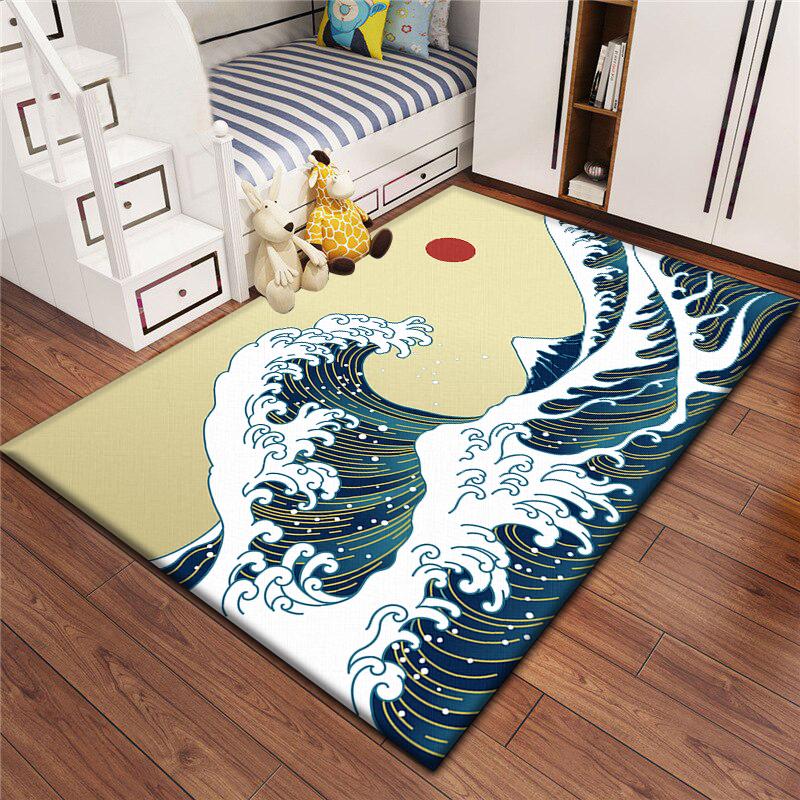 Japanese Style Printed Carpet Living Room Home Decor Sofa Table Rug Anti Slip Chair Cushion Lounge Mat Picnic Camping