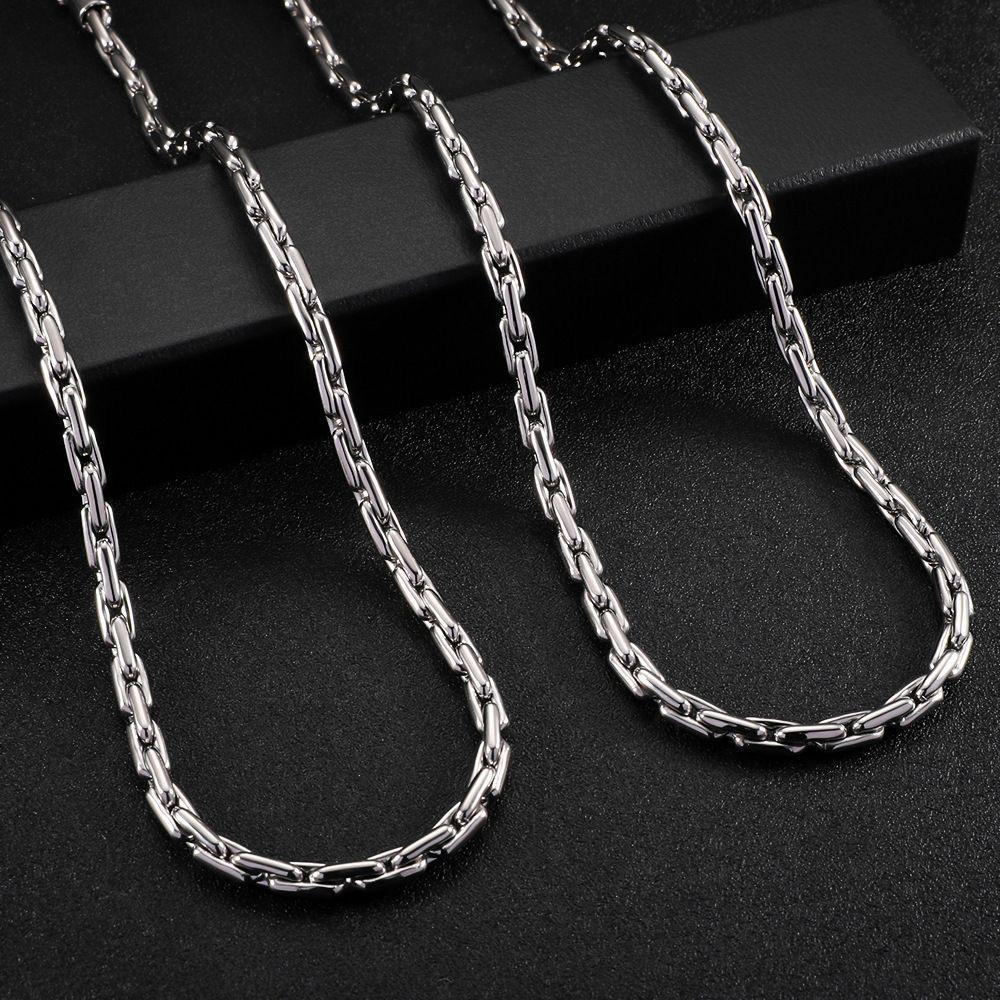 Men's Trendy 304 Stainless Steel Oval Necklace - Simple, Fashionable, Versatile.
