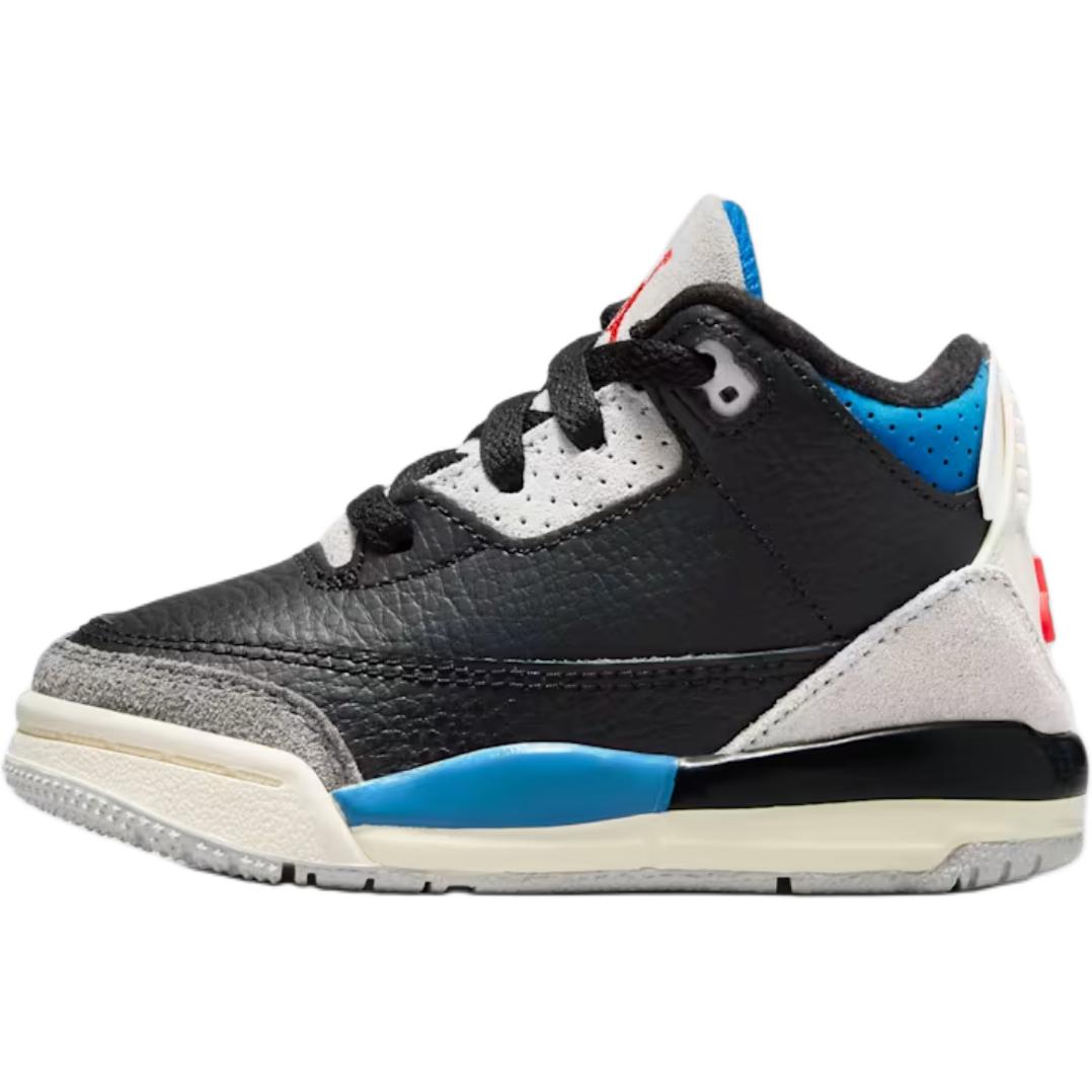 Air Jordan 3 Retro TD Rare Air Black Neutral Grey Military Blue Chile Red IB8966-004 23.5