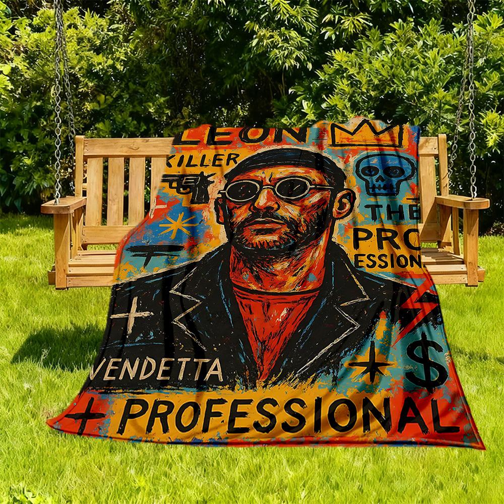 

1pc Leon The Professional Outdoor Blanket Lightweight Flannel, Soft & Warm, All-Season Use for Sofa, Outdoor, Camping, Living Room, Office093 130x150cm