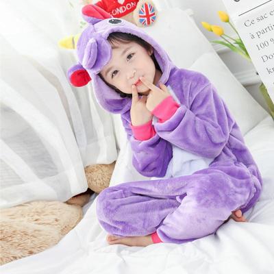 Dziecięca piżama Kigurumi Onesie Unicorn dla dzieci Animal Cartoon kostium Winter Boy Girl Licorne Jumpsuit