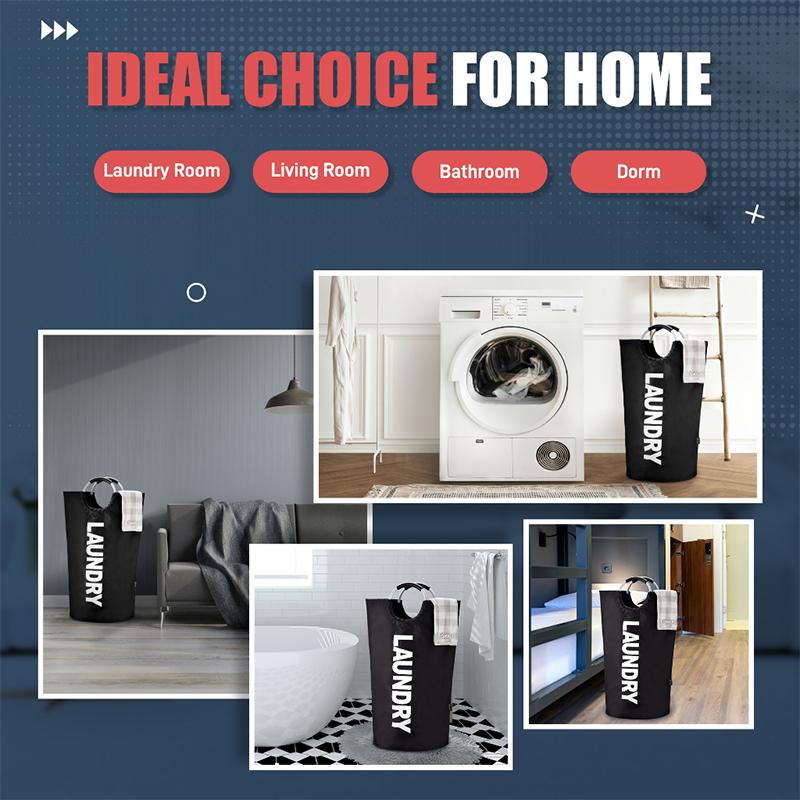 90L Super Large Laundry Basket Oxford Fabric Waterproof Laundry Bag Dirty Clothes Storage Basket Foldable Laundry Basket Travel