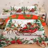 3dílný set sáně pro seniory povlak na přikrývku roztomilý los set ložní prádlo (1 Povlak na přikrývku a 2 povlaky na polštáře) Vánoční nábytková dekorace bez výplně/jádra