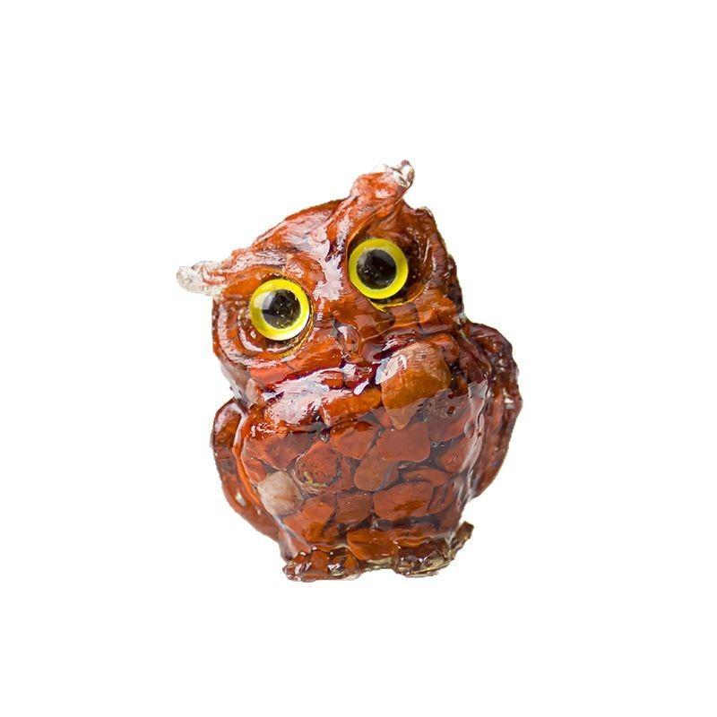Uil Hars Kristal Beeldje Met Natuurlijke Watersteen Voor Huisdecoratie En Cadeau Geven