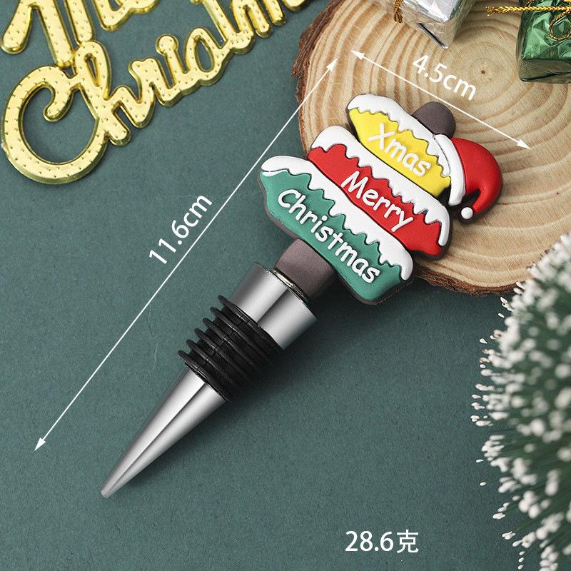 Merry Christmas Wine Bottle Stopper Xmas Tree Snowman PVC Preservation Wine Cork Bar Party Decoration Crafts Fresh-keeping