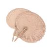 Farmhouse Style Handmade Woven Palm Leaf Fan Wedding Hand Fans For Summer Home Decoration Beach Parties Outdoor Events