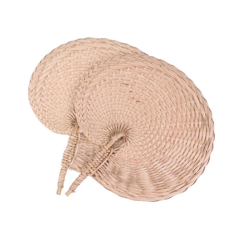 Farmhouse Style Handmade Woven Palm Leaf Fan Wedding Hand Fans For Summer Home Decoration Beach Parties Outdoor Events