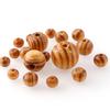 Brown Stripe Pine Wood Beads With Hole Round Balls Loose Spacer Beads for Jewelry Making DIY Bracelet Accessorie