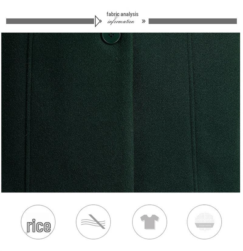 2023 Retro Mid-Length Woolen Coat - Fashionable Autumn/Winter for Middle-Aged & Elderly Women