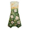 Women's Casual Fashion Round Neck Sleeveless Floral Print Irregular Hem Midi Dress