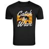 Catch The Wave Vintage Surf Beach Palm Graphic T-Shirt