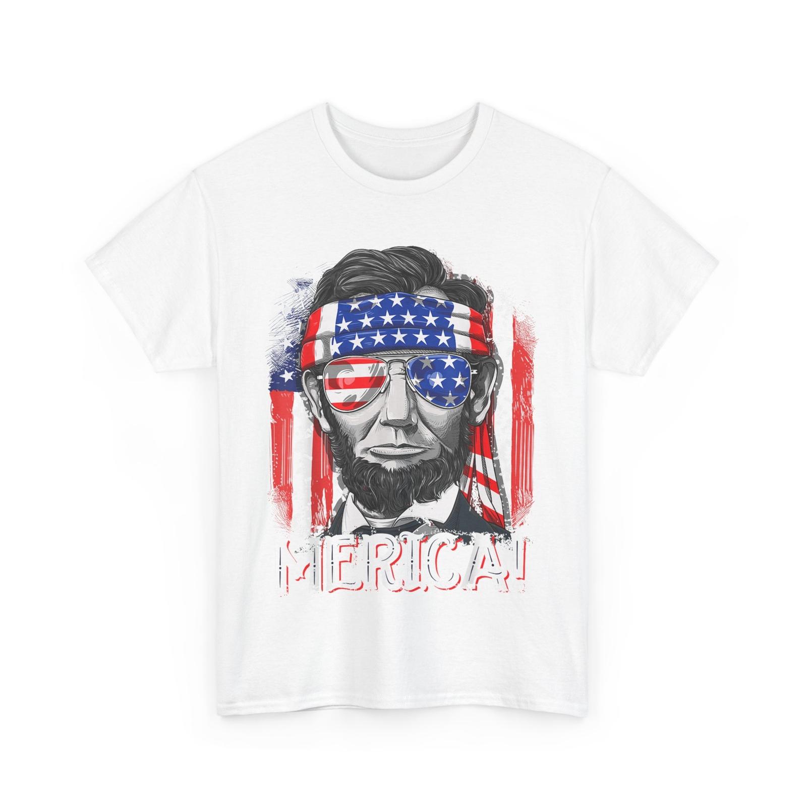 4th of July Lincoln Merica American Flag Independence Day Patriotic T-Shirt S