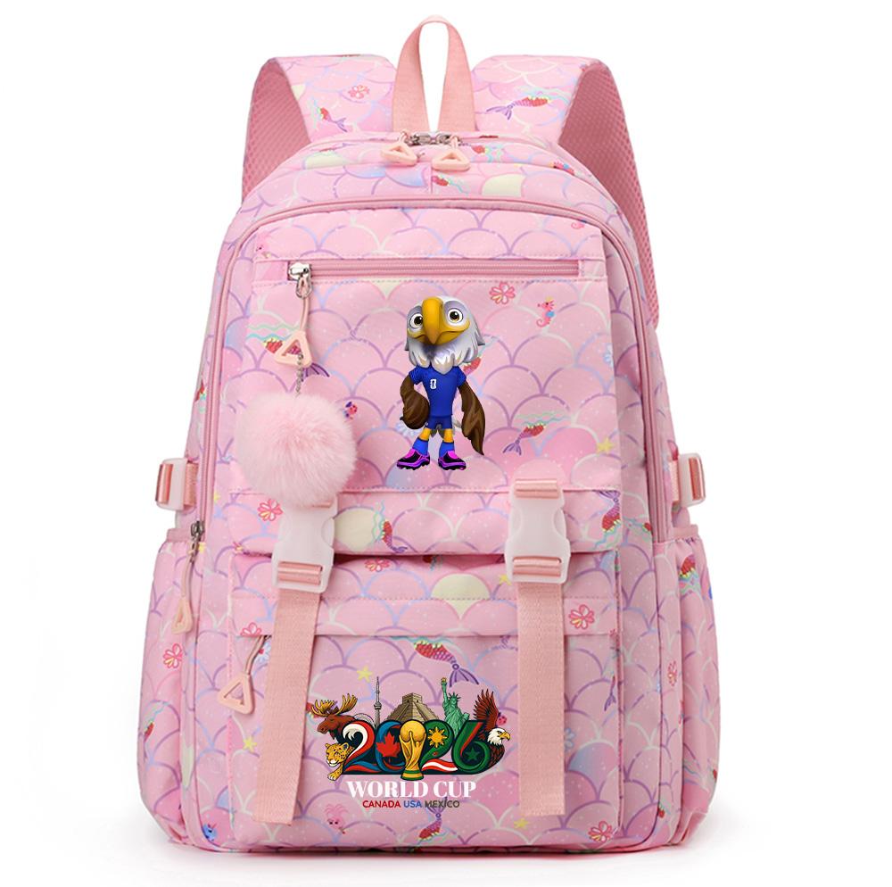 

Cute 2026 Fifa World Cup Printed Backpack for Teenager Student Girl Boy Bookbag Schoolbag Large Capacity Waterproof Travel Bag Gift Rucksak