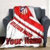 Name Custom Atletico Madrid Print Flannel Blanket High Quality Warm Comfortable Cover for All Seasons Perfect for Gifts Home Decor