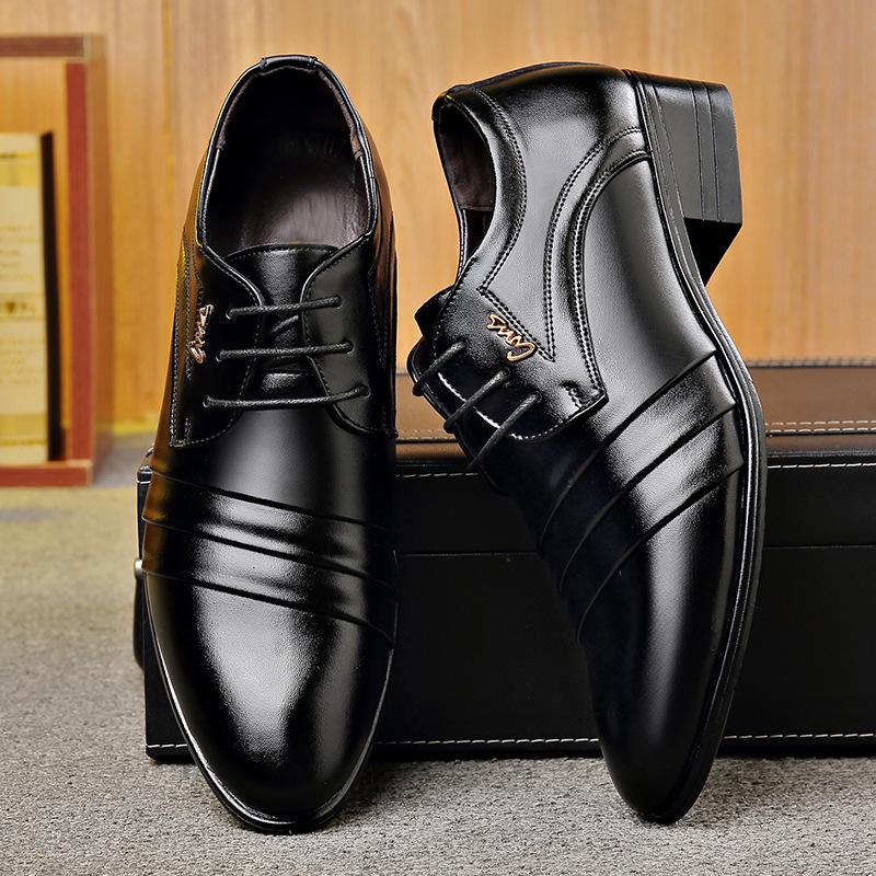 

TEMU men s leather shoes men s autumn and winter business dress pointed wedding groom best man lace-up suit shoes 45