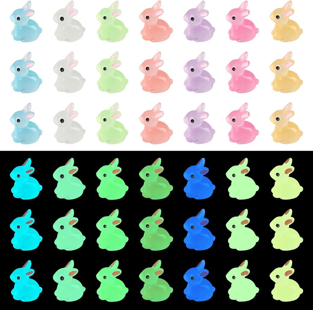 100/200Pcs Mini Resin Bunnies Miniature Figures 3D Little White Rabbit Ornament Micro Landscape Dollhouse Decoration Diy Crafts