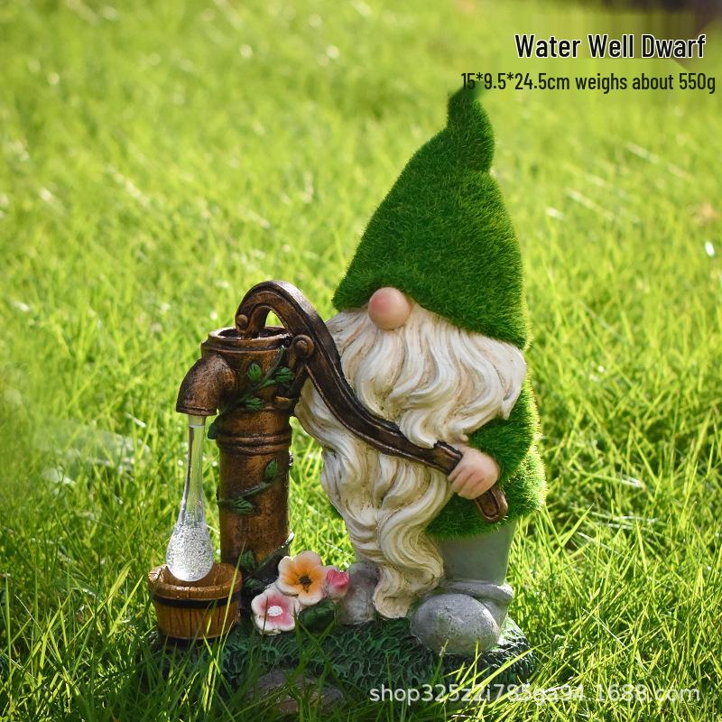 Solar Elf Garden Light: Outdoor Resin Ornament for Villas