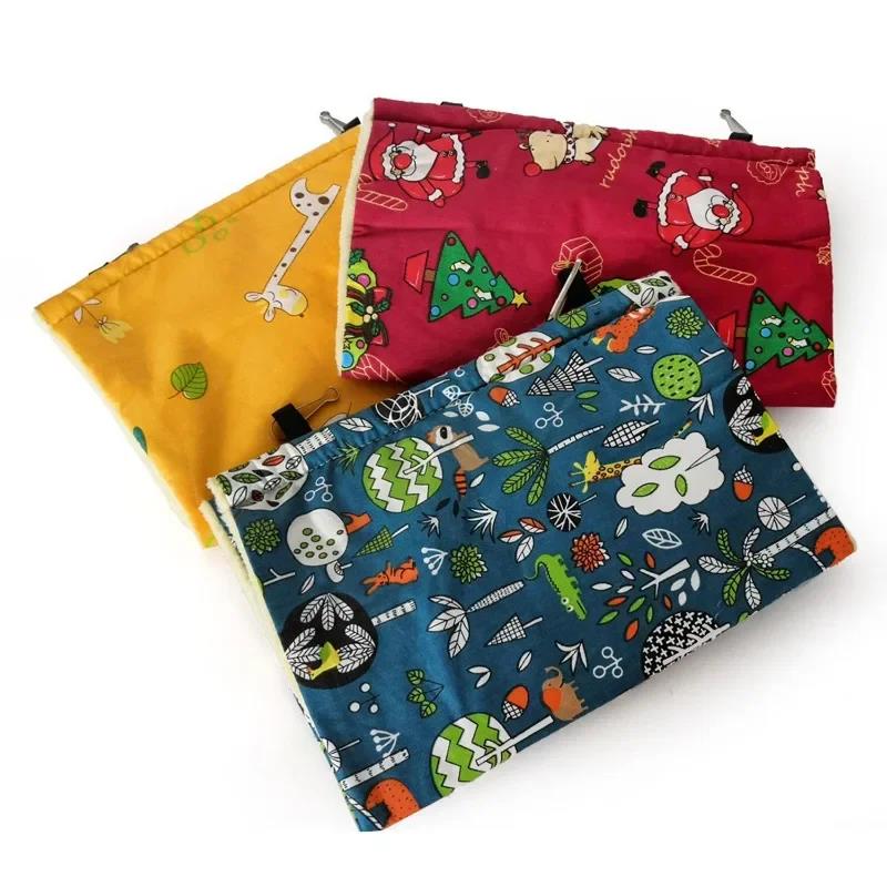 Winter Warm Bird Nest House Parrot Hanging Hammock Velvet Shed Hut Finch Cage Plush Birds Hideaway Sleeping Bed Perch Swing