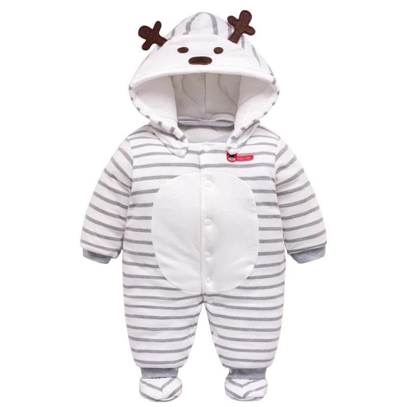 Autumn/Winter Thickened Baby Romper: Short Sleeve One-Piece for Boys & Girls