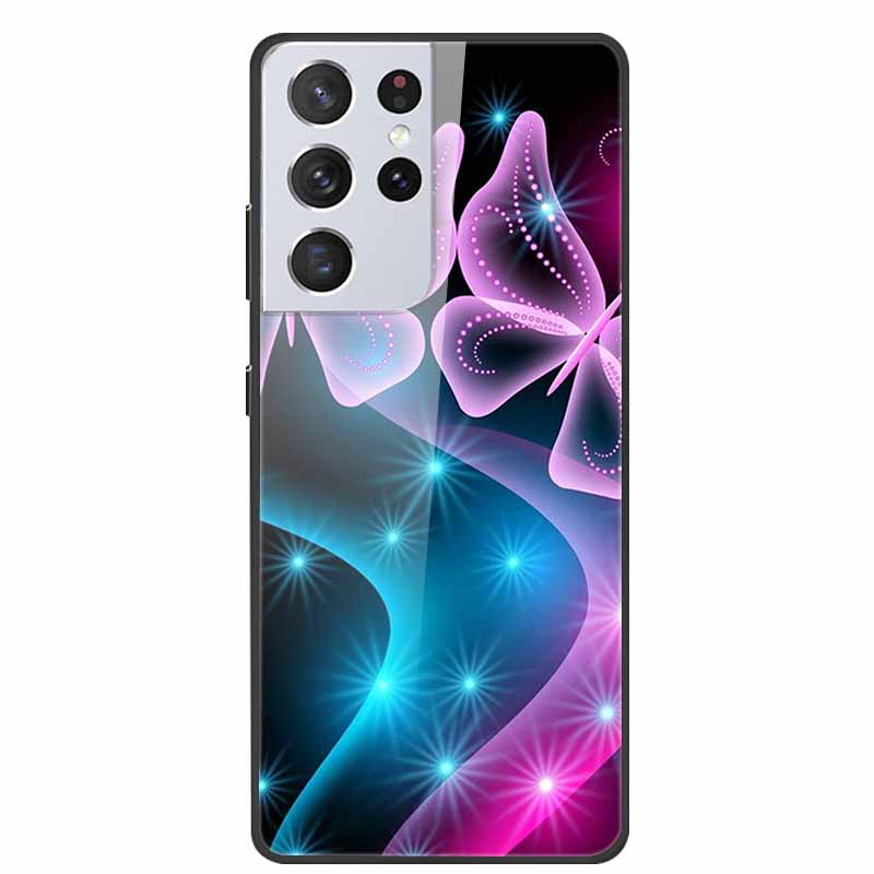 For Samsung Galaxy S25 Ultra Tempered Glass Case Back Cover Hard Phone Cases for SamsungS25 ULTRA 5G SM-S938B Protective Capa