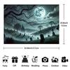 Terrifying cemetery background  full moon and tombstone  haunted Halloween scene  professional studio background