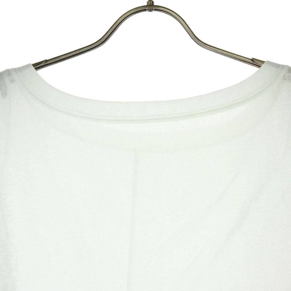 GEORGES Short Sleeve Off-shoulder Sheer T-shirt F White Women Used