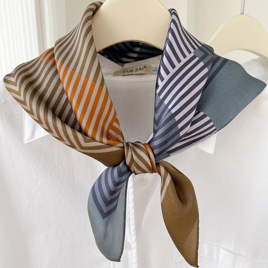111% Mulberry Silk 71 Square Scarf, New Sky City Professional Decorative Scarf, Commuting To Work Versatile Silk Scarf
