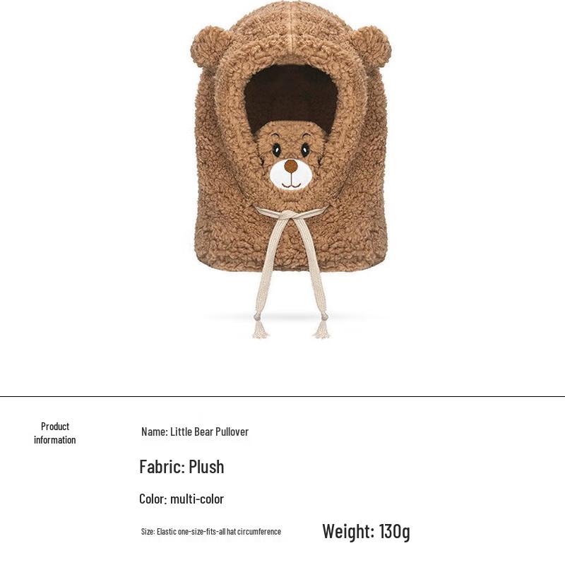 Cute Bear Winter Mask Integrated Hat