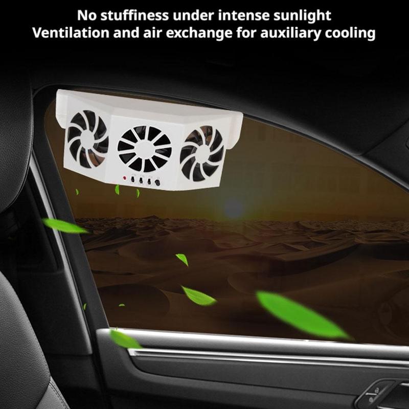 Solar Powered Car Ventilation Fan 3 Cooling Fans,Rechargeable Auto Air Circulation Cooler, Automatic Cooling Car Fan For Vehicle