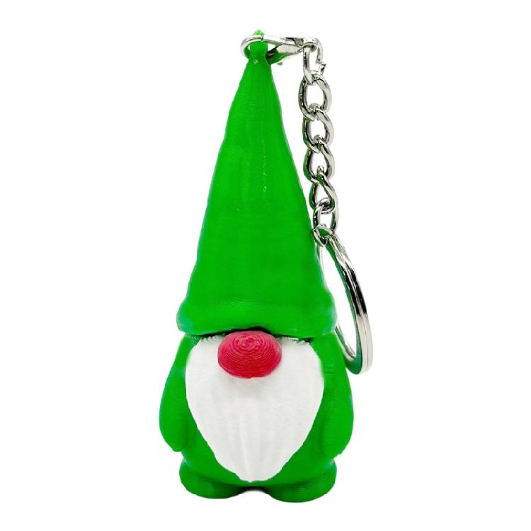 Christmas Keychain PLA Dwarf Ornament Gnome Figurine Pendant Keyring Accessory Festival Key Holder Decoration