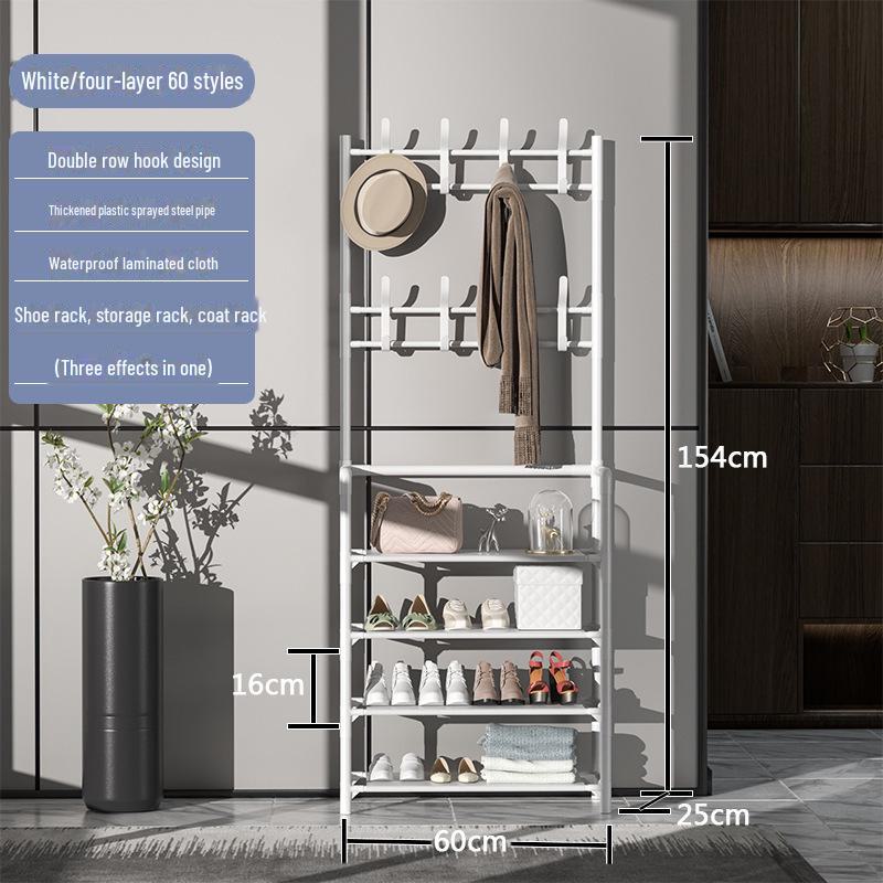 Многофункциональная напольная вешалка для одежды и обуви с пылезащитным чехлом для общежития и дома Four-layer 1949₽