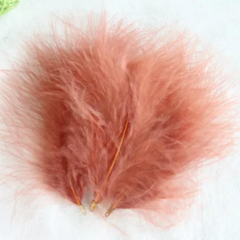 FeatherVelvet Feathers with Metal Clip Buckle, Turkey Plumas, DIY Feather Jewelry, Craft, Dream Catcher, Decoration Material, 10-12cm