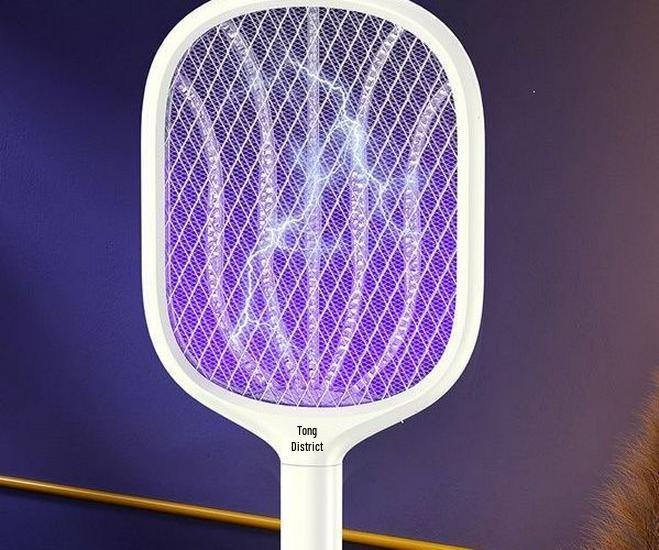 Rechargeable Electric Mosquito Swatter with Lithium Battery - Durable Fly and Mosquito Killer Swatter for Home Use.