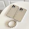 Applicable to iPhone16Pro mobile phone case electroplated mirror diamond-encrusted love bracket Apple 15 all-inclusive bracelet soft case