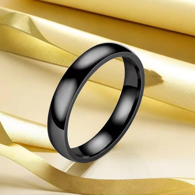 High-End Light Luxury Stainless Steel Ring for Women - Non-Fading, French Design with Titanium Finish.