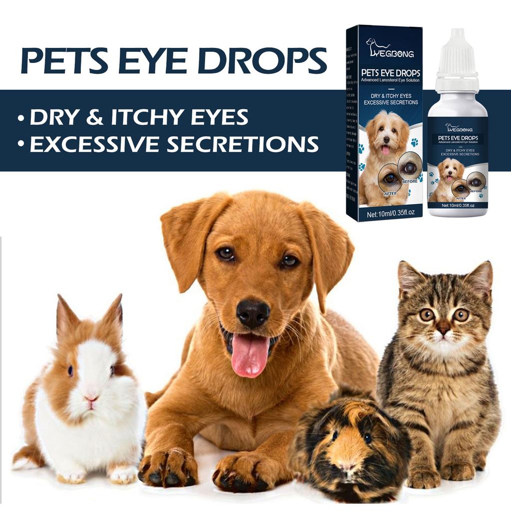 Pet Eye Drops for Cats and Dogs - Remove Tear Stains, Relieve Eye Itching, and Cleanse Eyes