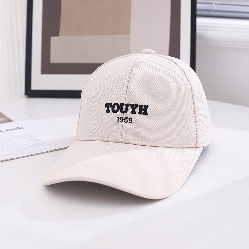 Deep Top Lengthened Along Embroidered Letters Baseball Cap Women'S Spring And Summer Versatile Face Small Wide Brim Peaked Cap Men