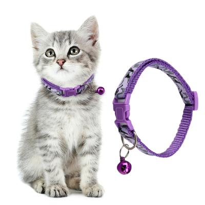 Collare Colorato per Animali Domestici con Campanellino Carino Collare Regolabile per Cani Gatti per Cuccioli Gattini Elegante Motivo Mimetico Accessori Fai da Te per Animali Domestici