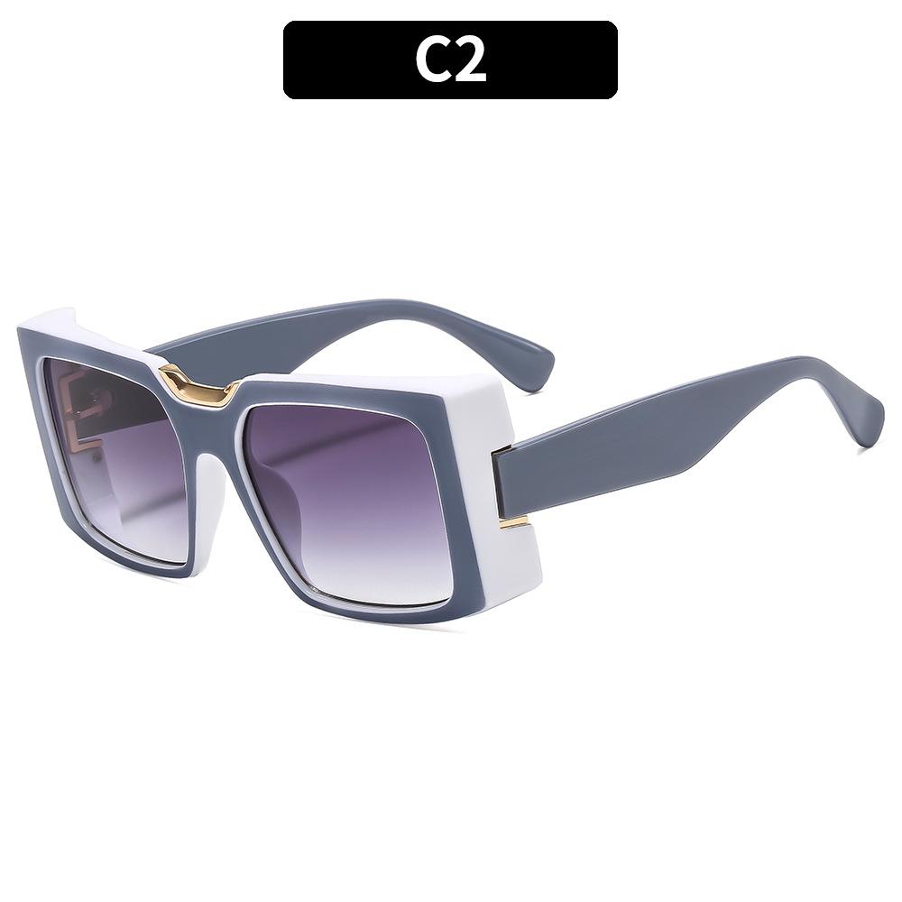 Women's sunglasses, men's and women's fashion square large-frame sunglasses