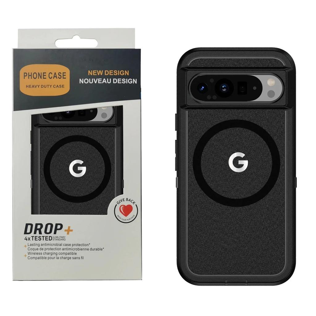 Transparent Bicolor Armor Ott Box MagSafe Case For Google Pixel 10 9 8 A Pro Rugged Wireless Charge Defender XT Protect Cover