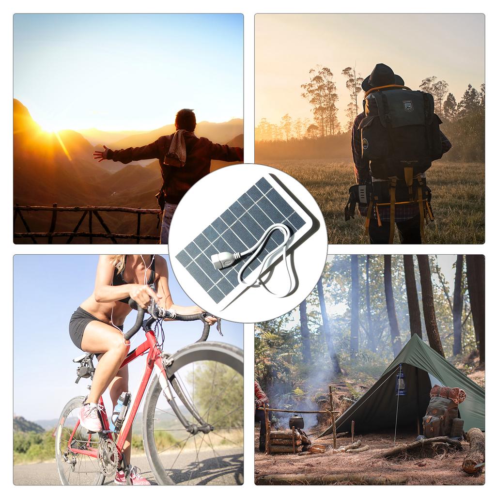5V kleines Solarpanel mit USB DIY monokristalline Silizium-Solarzelle wasserdicht Camping tragbar