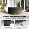 Round Garden Furniture Cover, Waterproof Garden Table Cover, 420D Heavy Duty Oxford for Outdoor, Dia.214 x 70 cm, Black