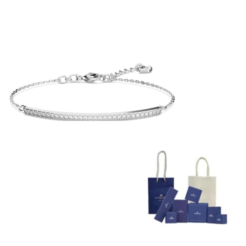 Swarovski Only Rhodium plated Bracelets Womens Medium Size-Branded gift bag