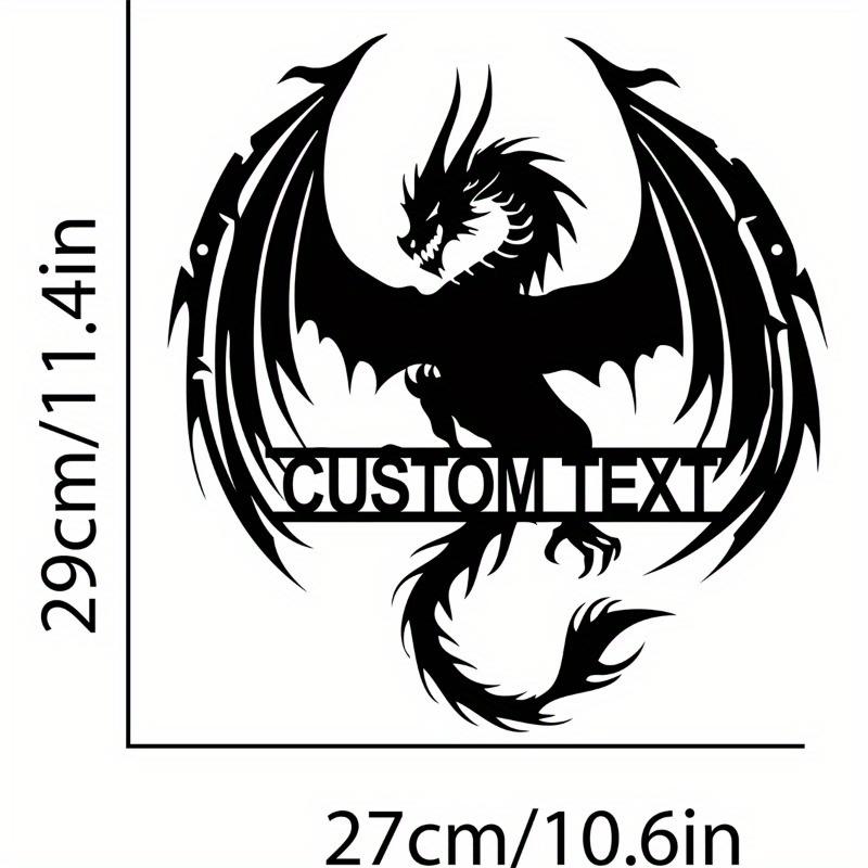 Custom Dragon Metal Wall Art, Personalized Dragon Metal Sign, Gorgeous Dragon Wall Decor, Ideal Dragon Name Sign & Gift for Dragon Lovers