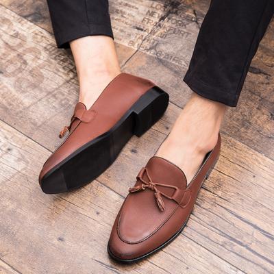 Leren Casual Schoenen Heren Loafers Slip-on Heren Kledingschoenen Vrijetijdsstijl Hip Hop Schoenen Retro Kwastjes Oxford Schoenen Mocassins