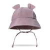 Summer Baby Comfortable Solid Color Little Hat Baby Pure Cotton Bear Ear Fisherman Hat Children Sunshade Hat